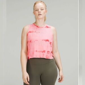 Lululemon Train to Be Tank Top, Rain Stripe Marble Dye Raspberry Cream, 2